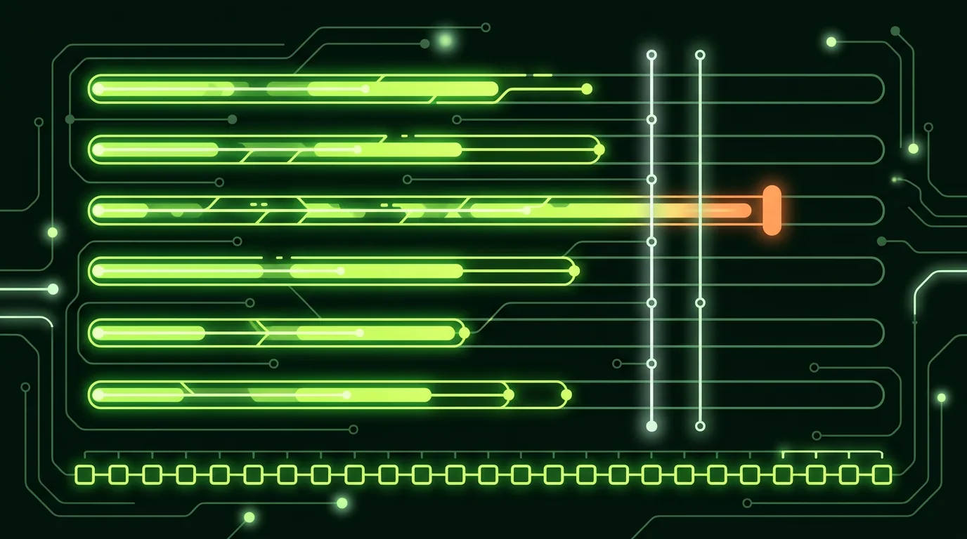 AI ads automation budget pacing bars filling towards a monthly target line
